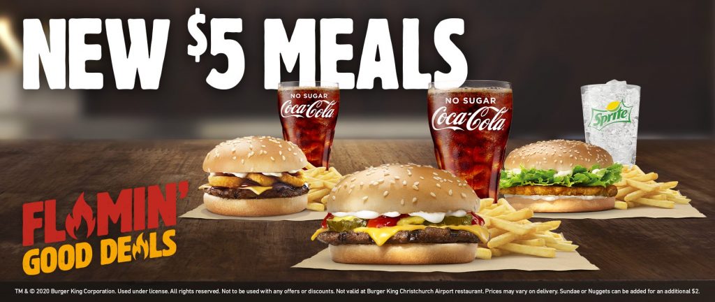 Deal Burger King New 5 Meals Creamy Mayo Cheeseburger Cheeseburger Crispy Chicken Bbq 