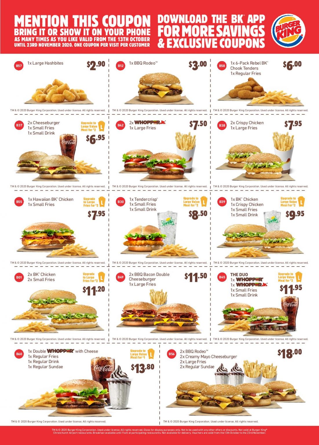 Deal Burger King Coupons Valid Until 23 November 2020 Latest Bk Coupons Frugal Feeds Nz 