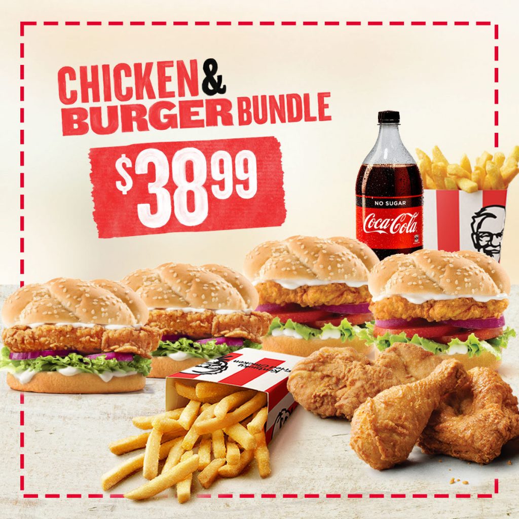 DEAL KFC 38.99 Chicken & Burger Bundle via KFC Delivery frugal