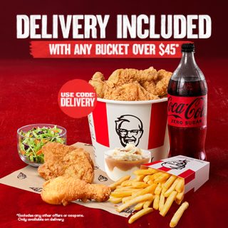 DEAL: KFC - Free Delivery with Any Bucket Over $45 - frugal feeds nz