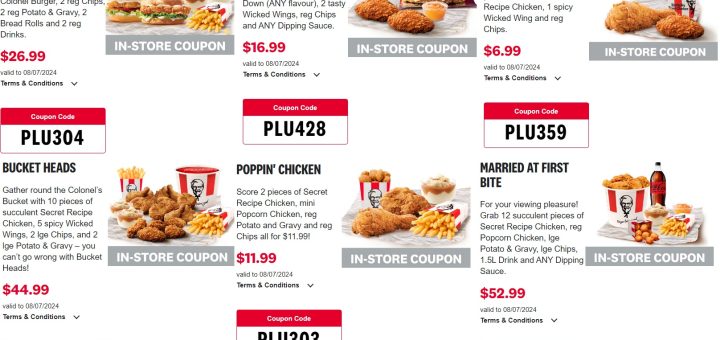 KFC NZ Coupons valid until 8 July 2024