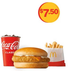 McDonalds 7.50 Cheesy Chicken Small Combo e1720528063481