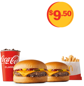 McDonalds 9.50 Cheeseburger Double Up Small Combo e1720528296874